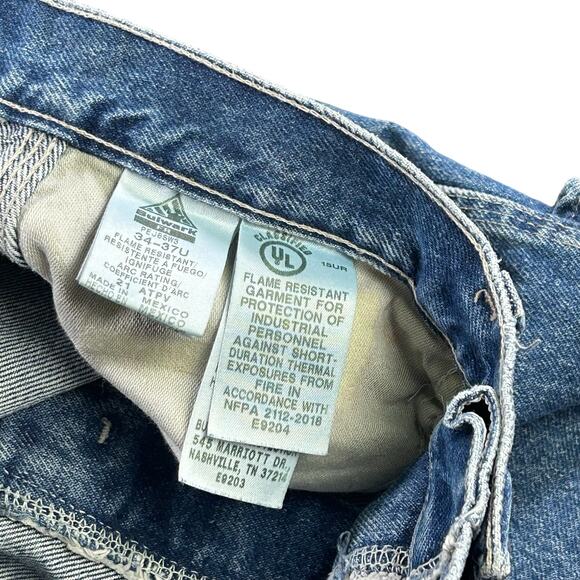 Bulwark Men FR Jeans Size 34 Blue Flame Resistant Carpenter Heavyweight Denim - Picture 8 of 12
